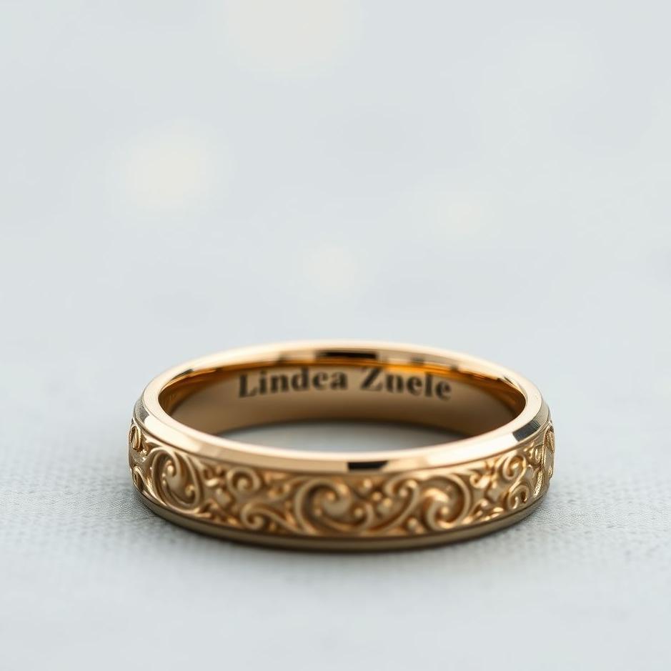 Dream : Wedding ring with an inscription in a dream