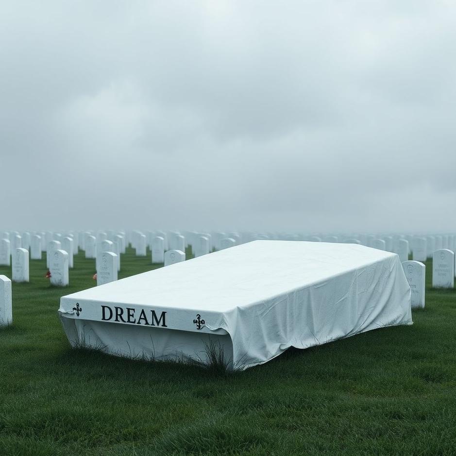 Dream : White cover on a grave in a dream