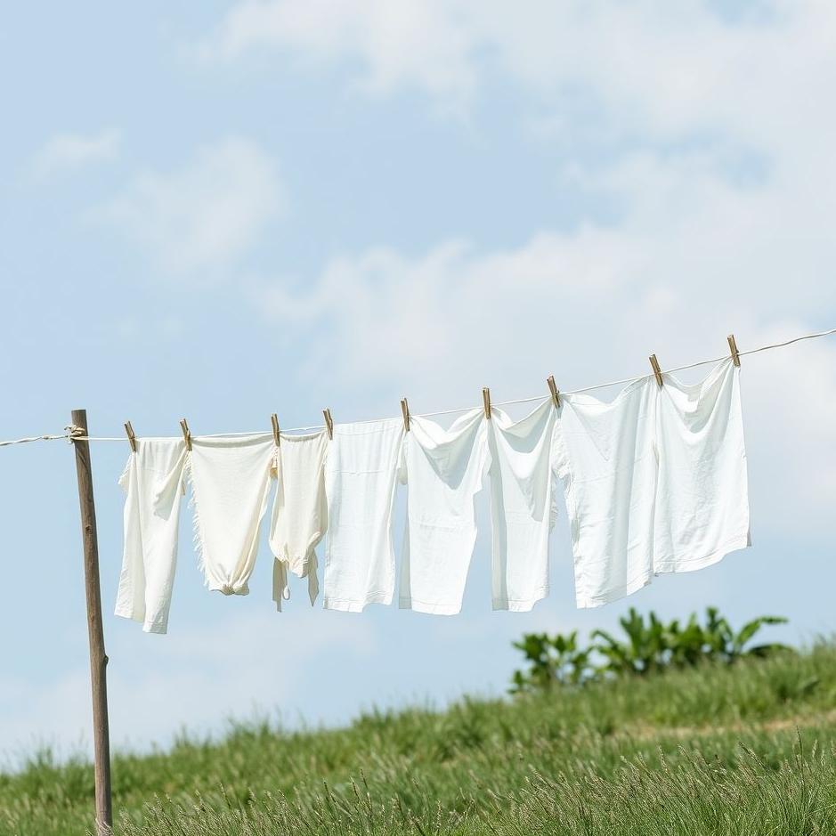Dream : White laundry on a line in a dream