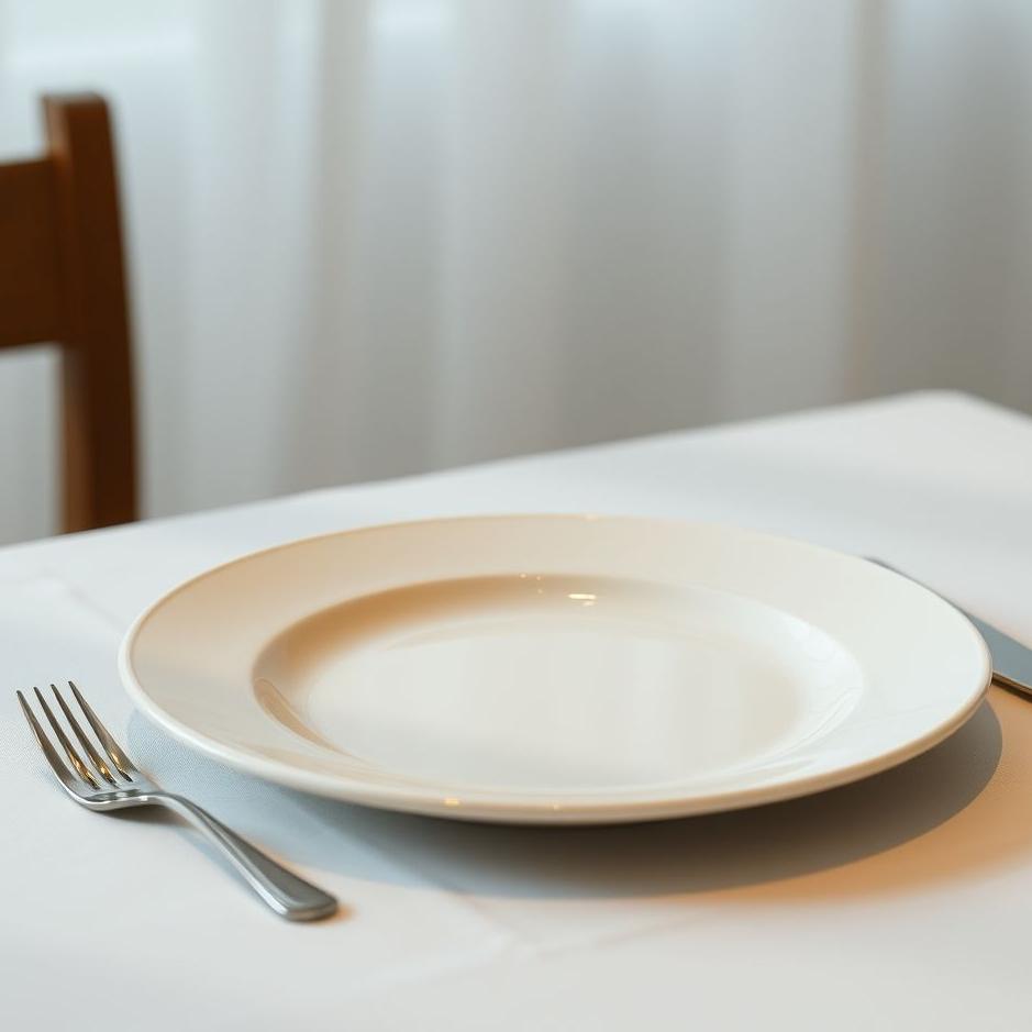 Dream : White plate on the table in a dream