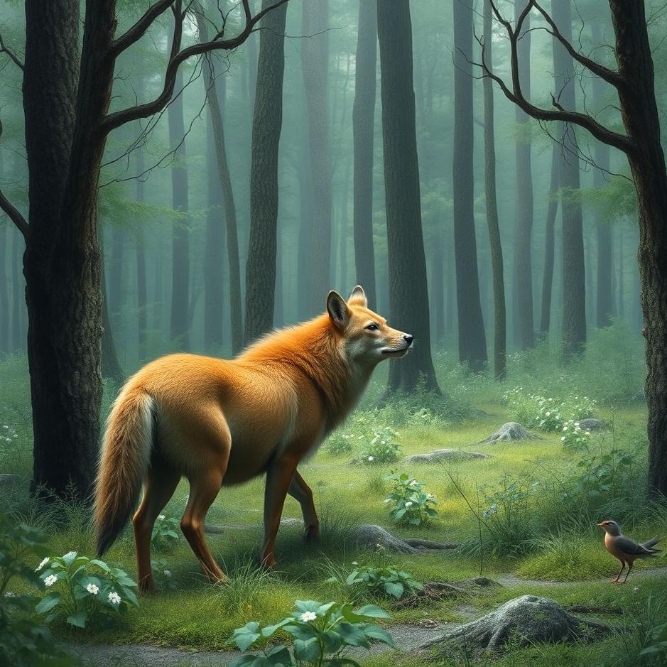 Dream : Wild animal in a forest in a dream