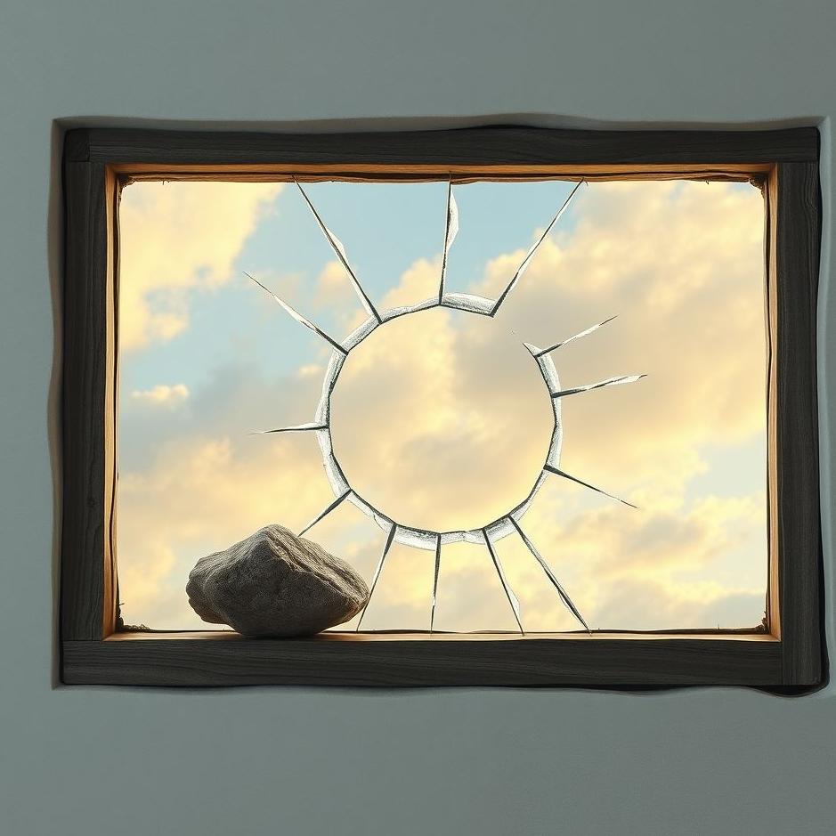 Dream : Window being broken with a stone in a dream