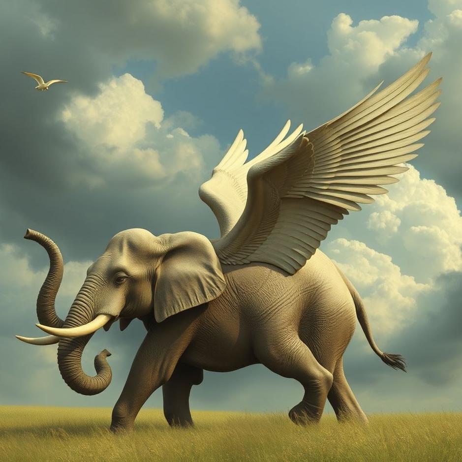 Dream : Winged elephant in a dream