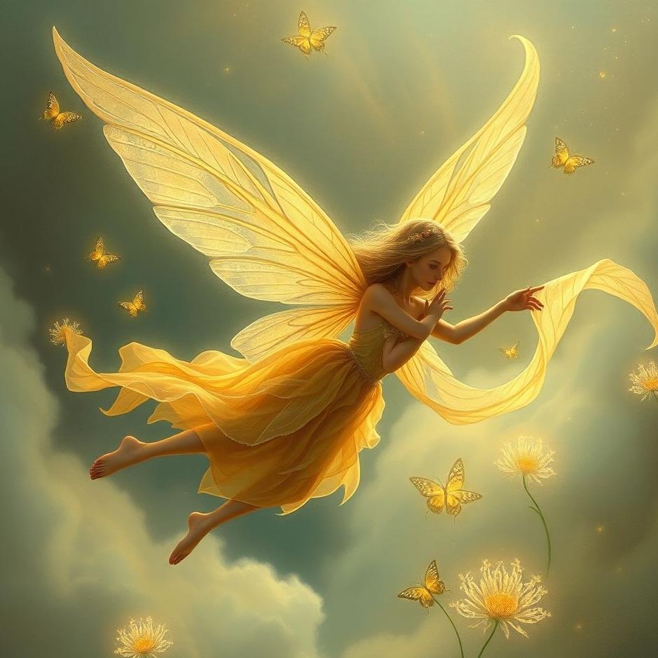Dream : Winged fairy in a dream