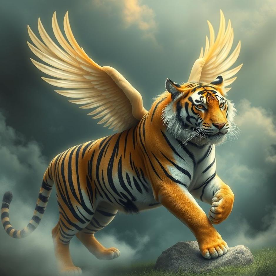 Dream : Winged tiger in a dream