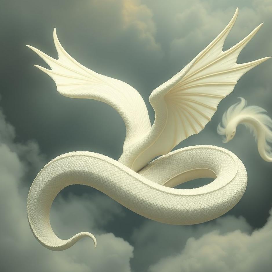 Dream : Winged white snake in a dream