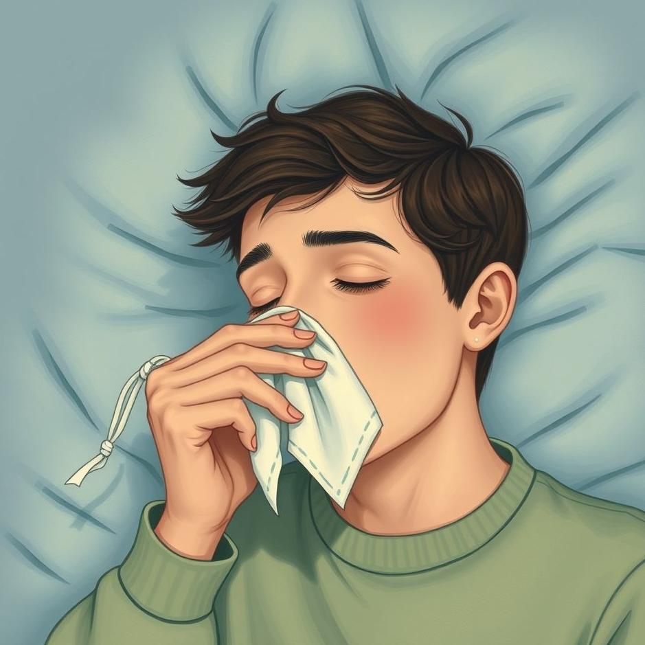 Dream : Wiping your nose with a handkerchief in a dream