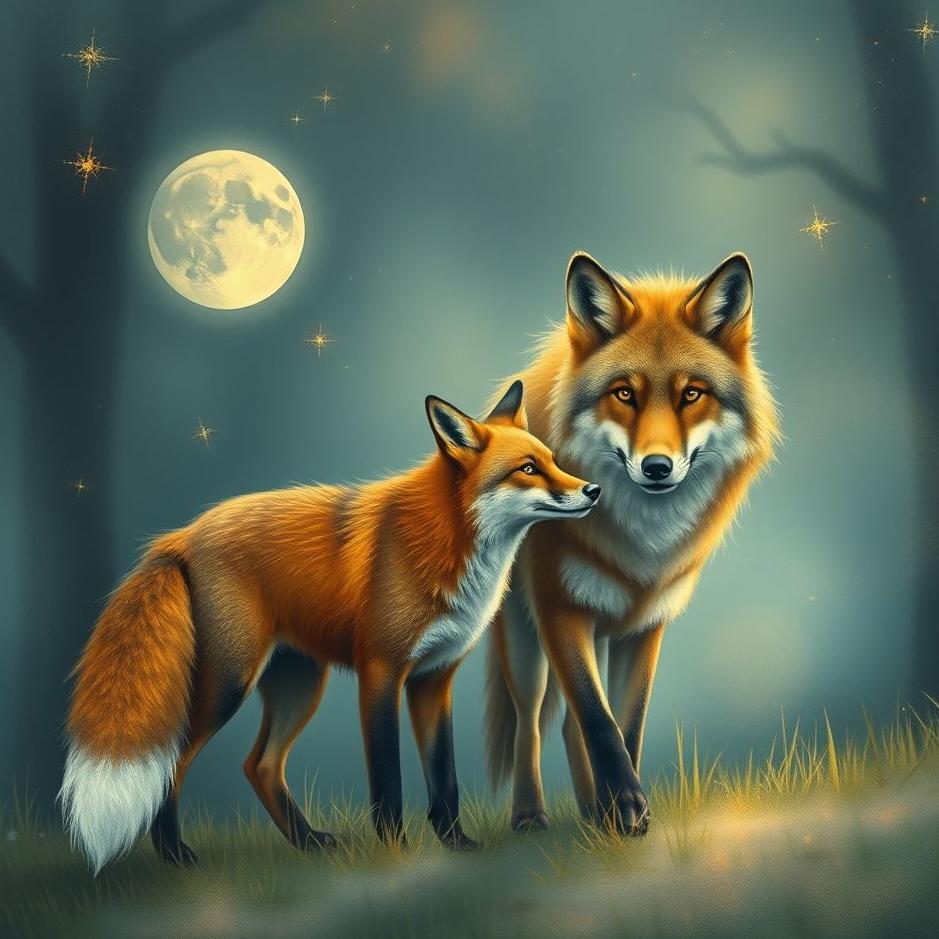 Dream : Wolf and a fox in a dream