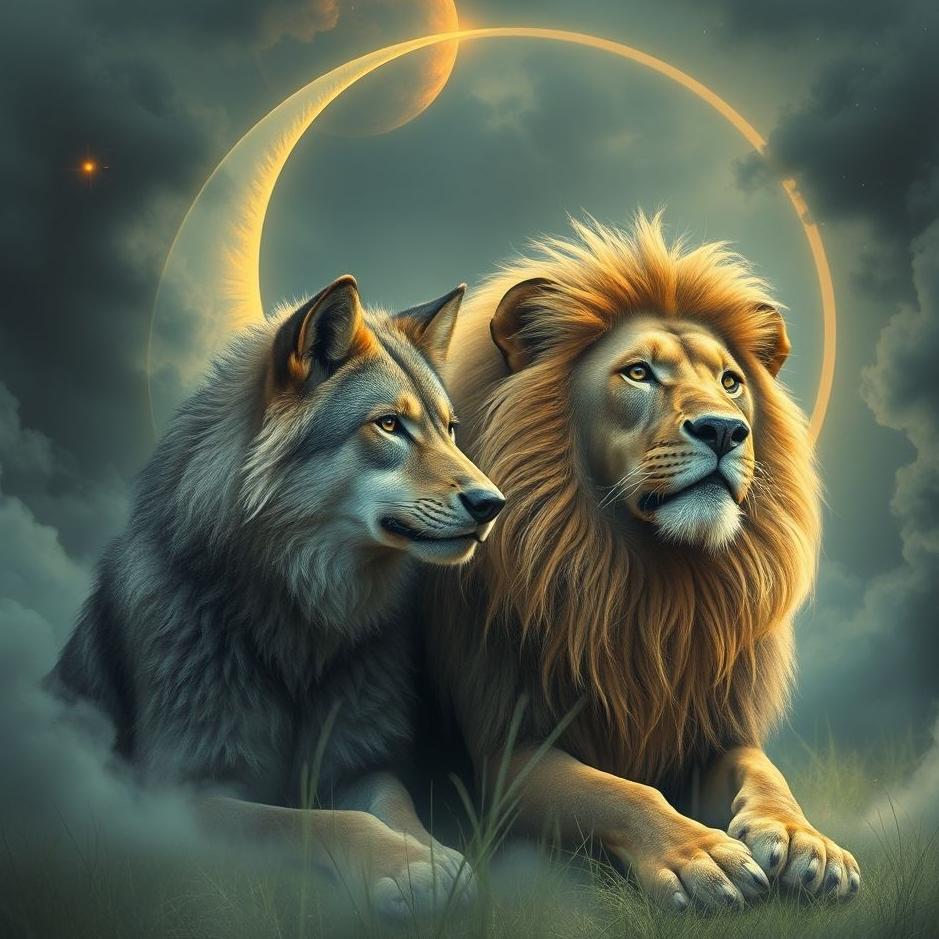 Dream : Wolf and a lion in a dream