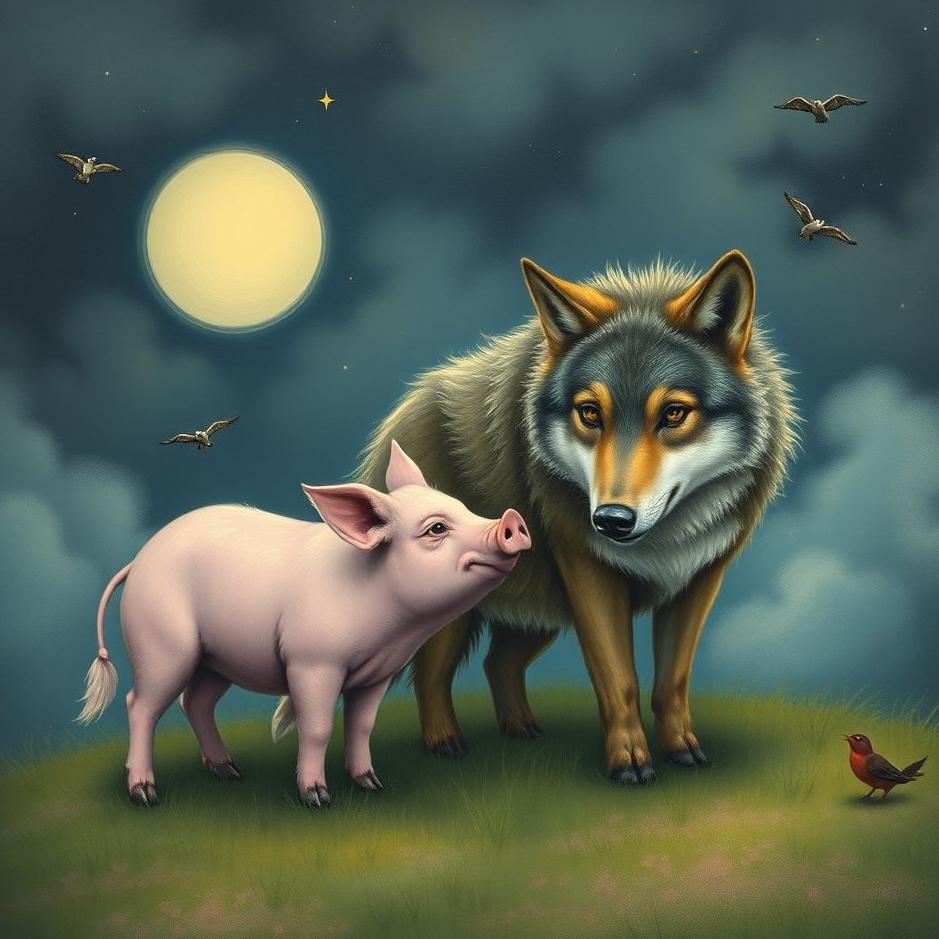 Dream : Wolf and a pig in a dream
