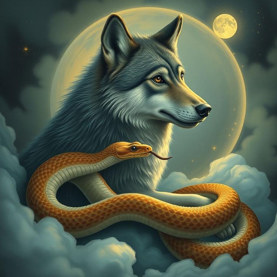 Dream : Wolf and a snake in a dream