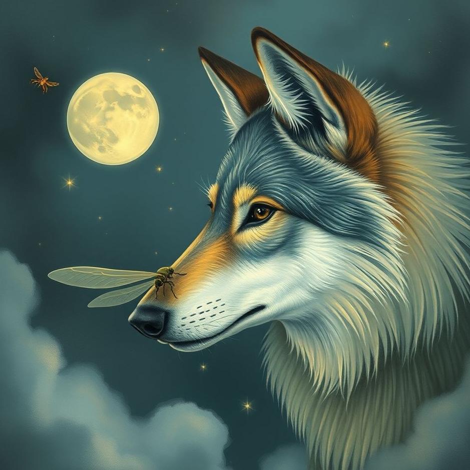 Dream : Wolf and an insect in a dream