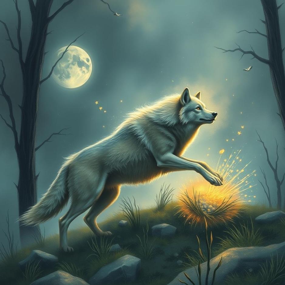 Dream : Wolf fall in a dream