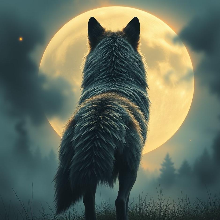 Dream : Wolf from the back in the dream