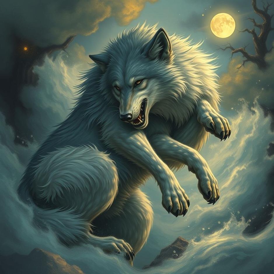 Dream : Wolf grappling in a dream