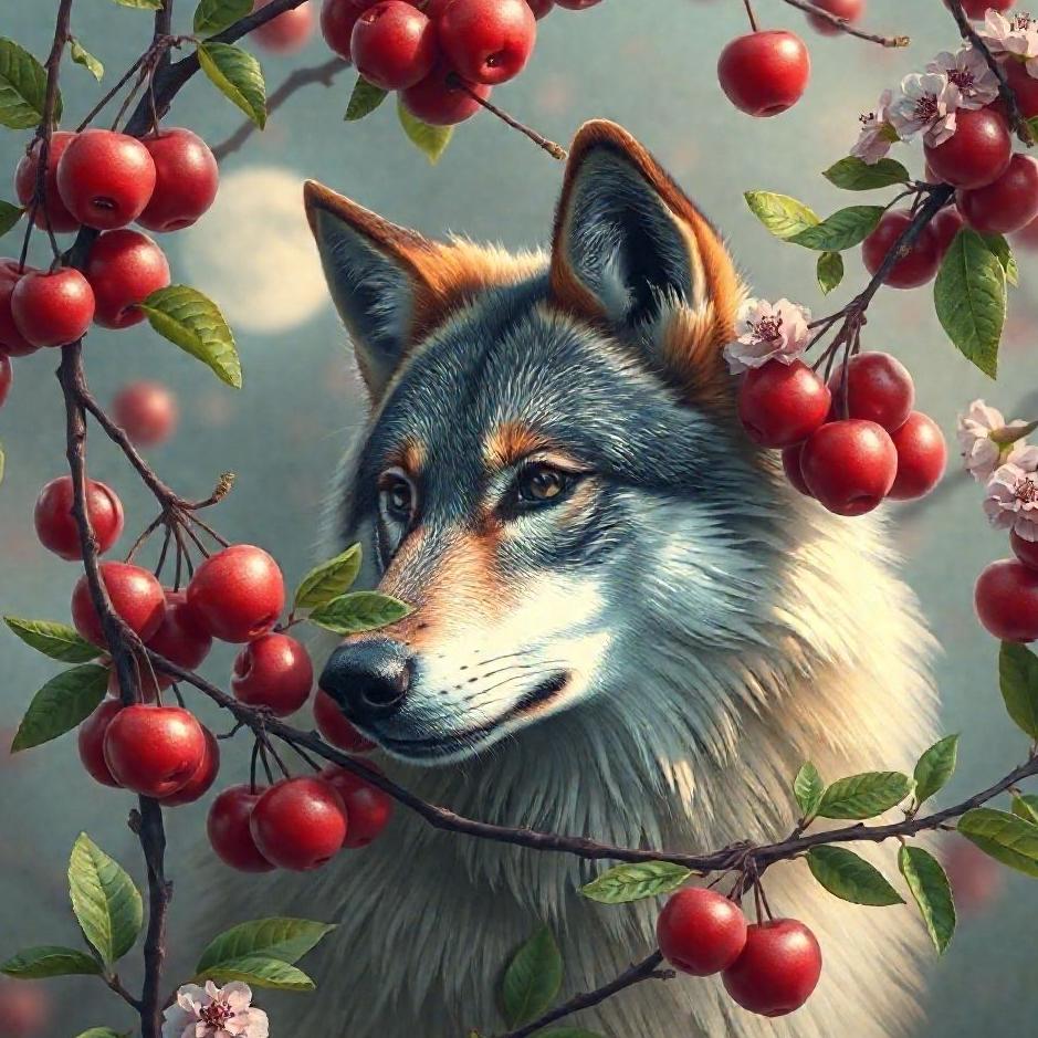 Dream : Wolf in a cherry in a dream