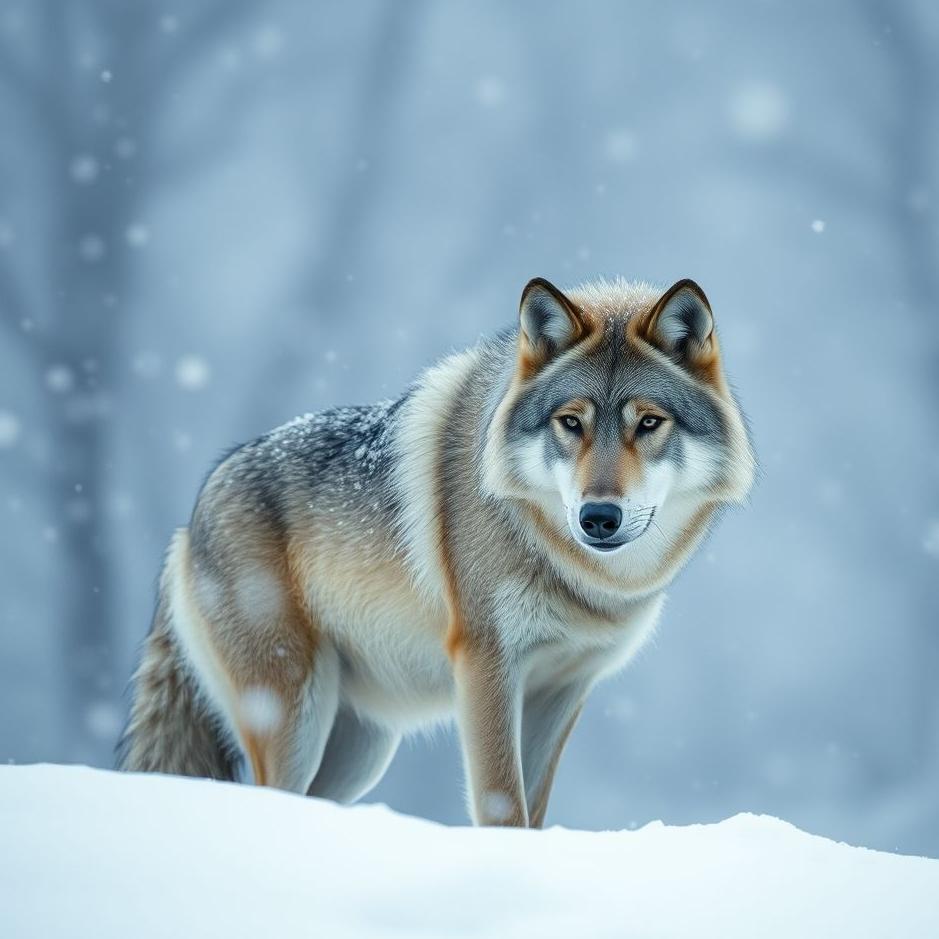Dream : Wolf in a snowy weather in a dream