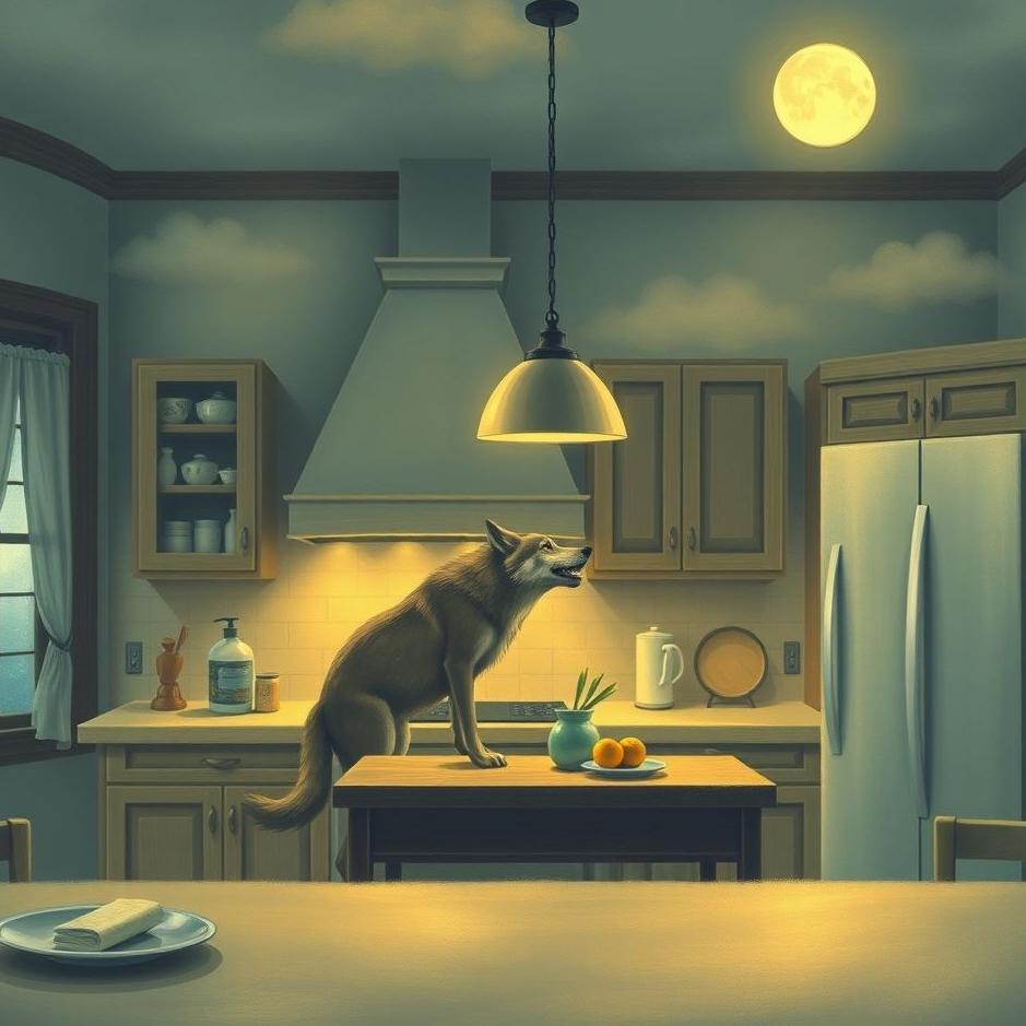 Dream : Wolf in the kitchen in a dream