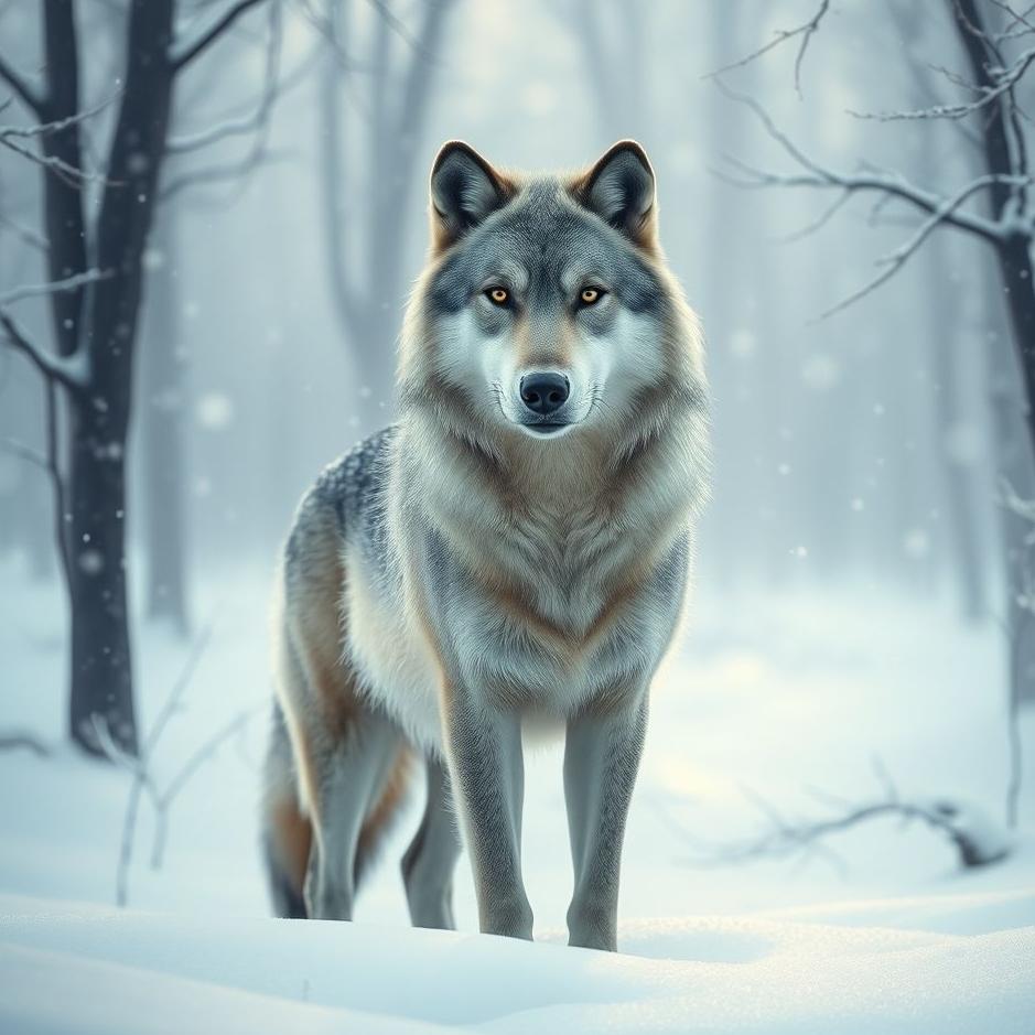 Dream : Wolf in the snow in a dream