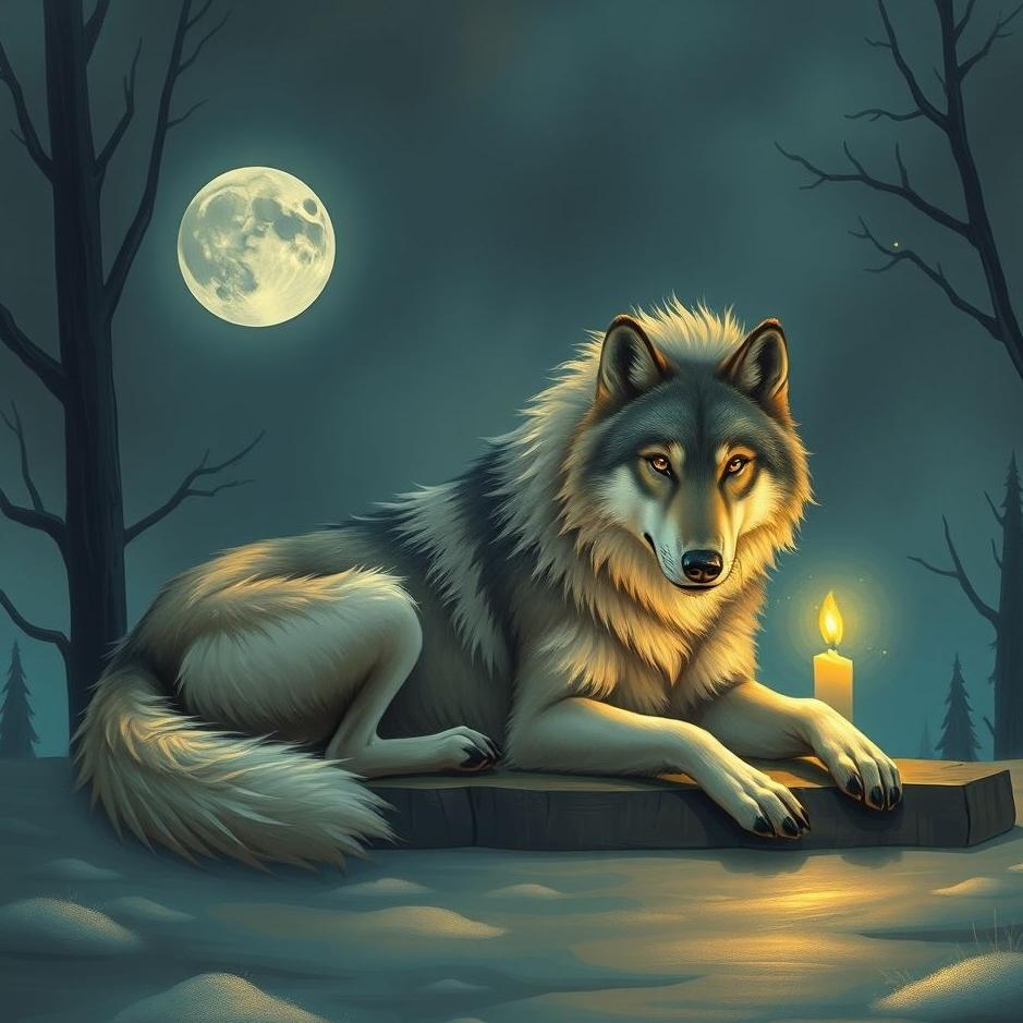Dream : Wolf on the table in a dream