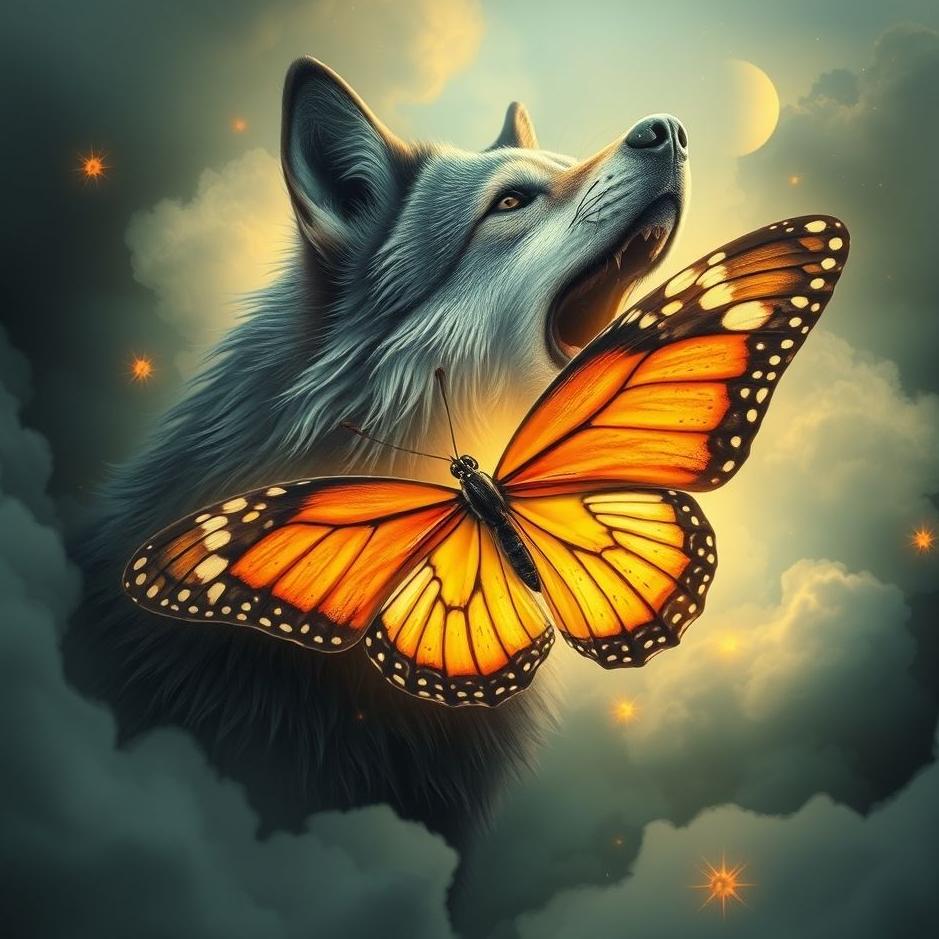 Dream : Wolf turning into a butterfly in a dream