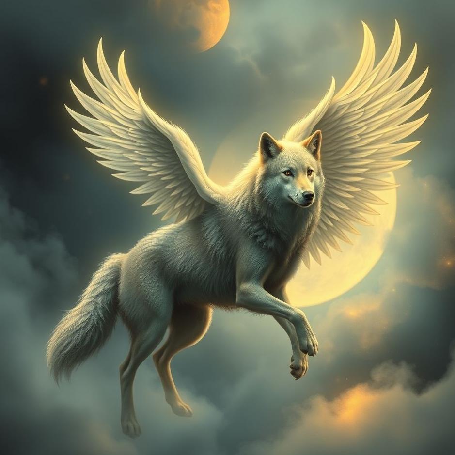 Dream : Wolf with wings in a dream