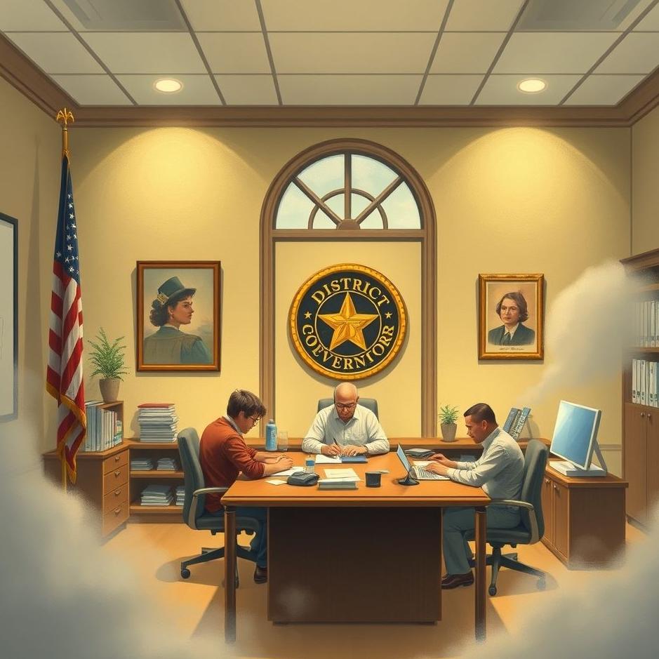 Dream : Working in a district governor's office in a dream