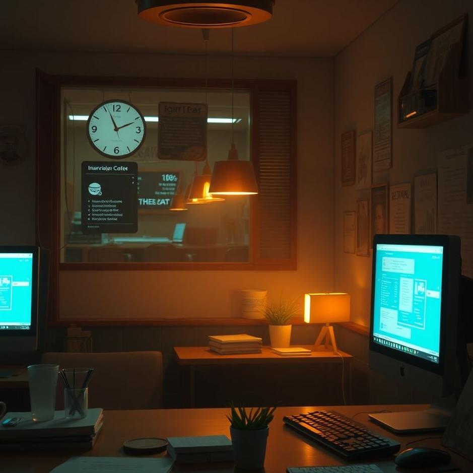 Dream : Working in an internet cafe in a dream