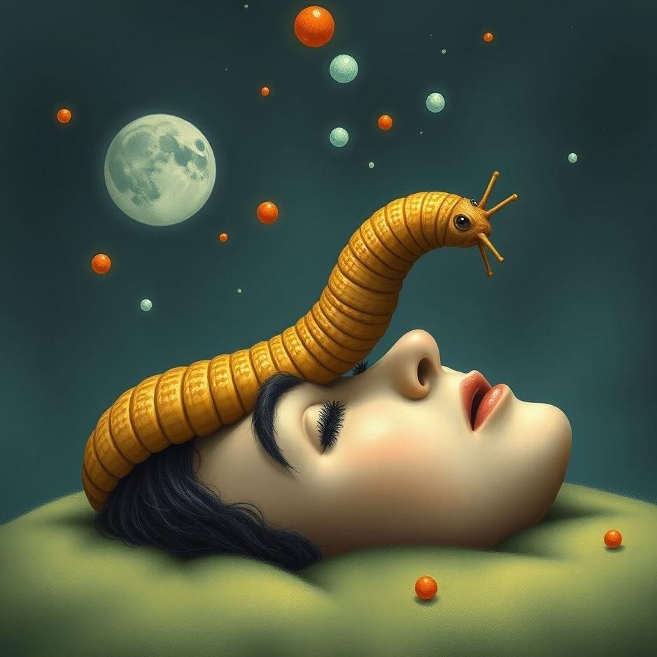 Dream : Worm falling on one's head in a dream