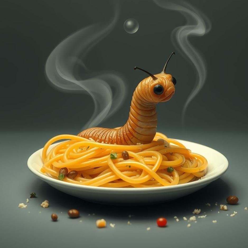 Dream : Worm in pasta in a dream