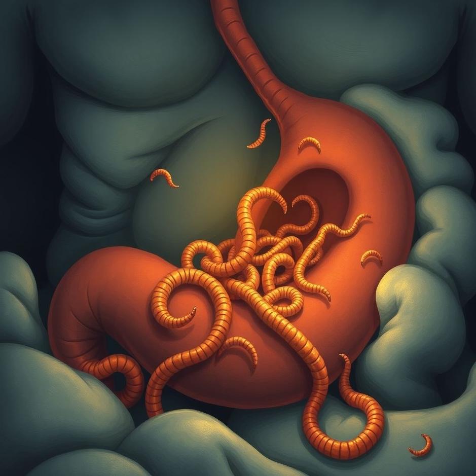 Dream : Worms coming out of the stomach in a dream