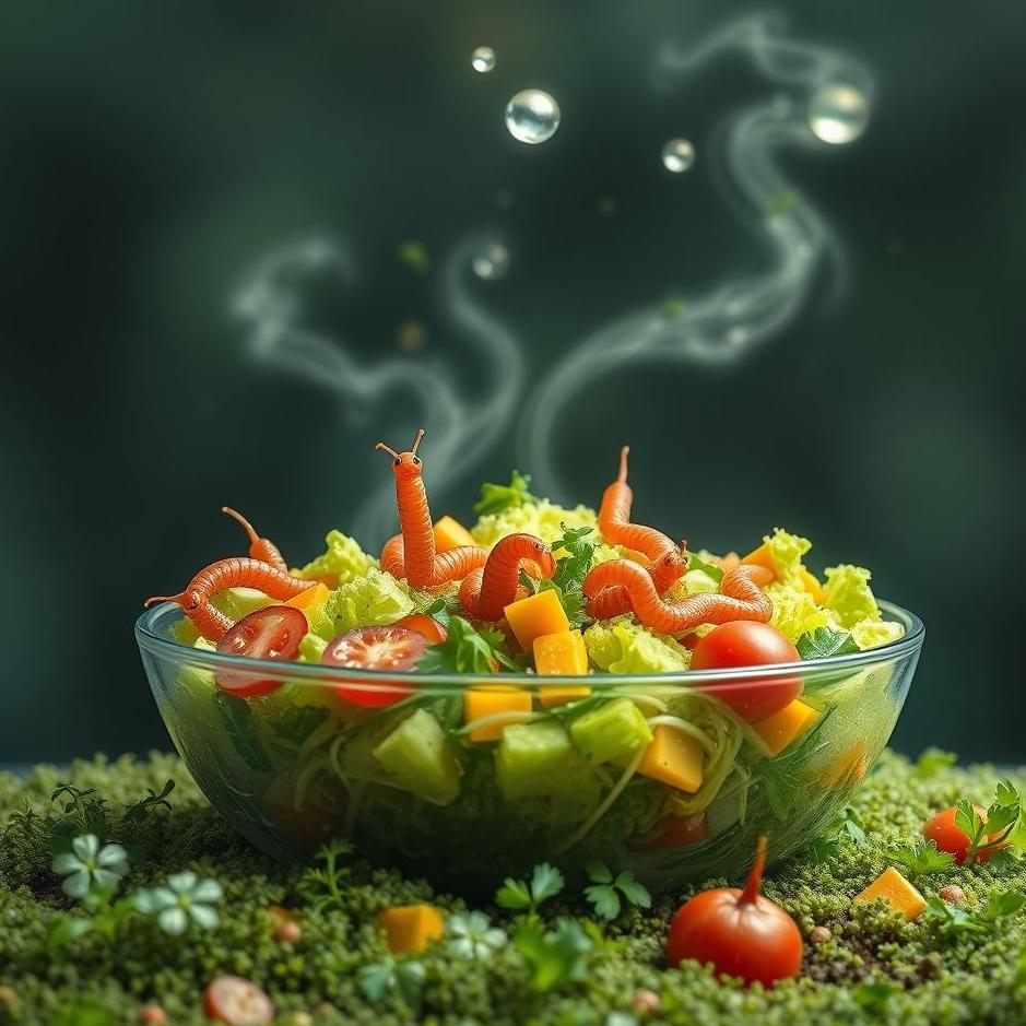 Dream : Worms in salad in a dream