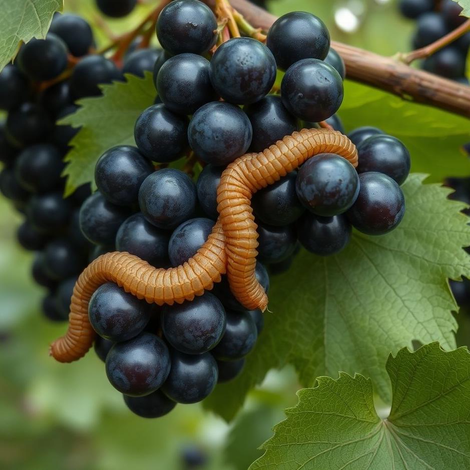 Dream : Wormy black grapes in a dream