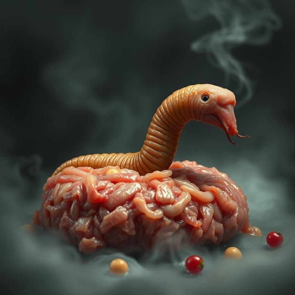 Dream : Wormy raw minced meat in a dream