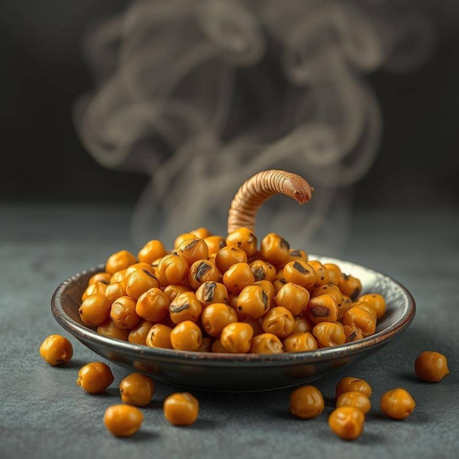 Dream : Wormy roasted chickpeas in a dream