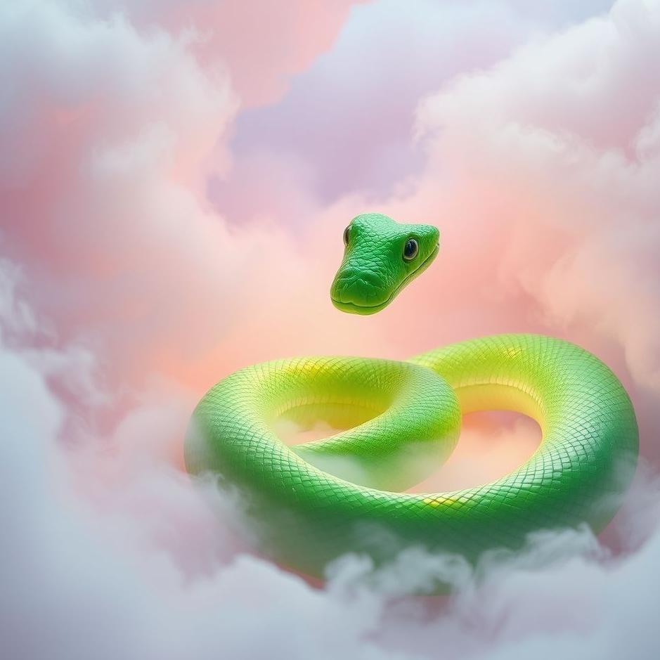 Dream : Wrapped green snake in a dream