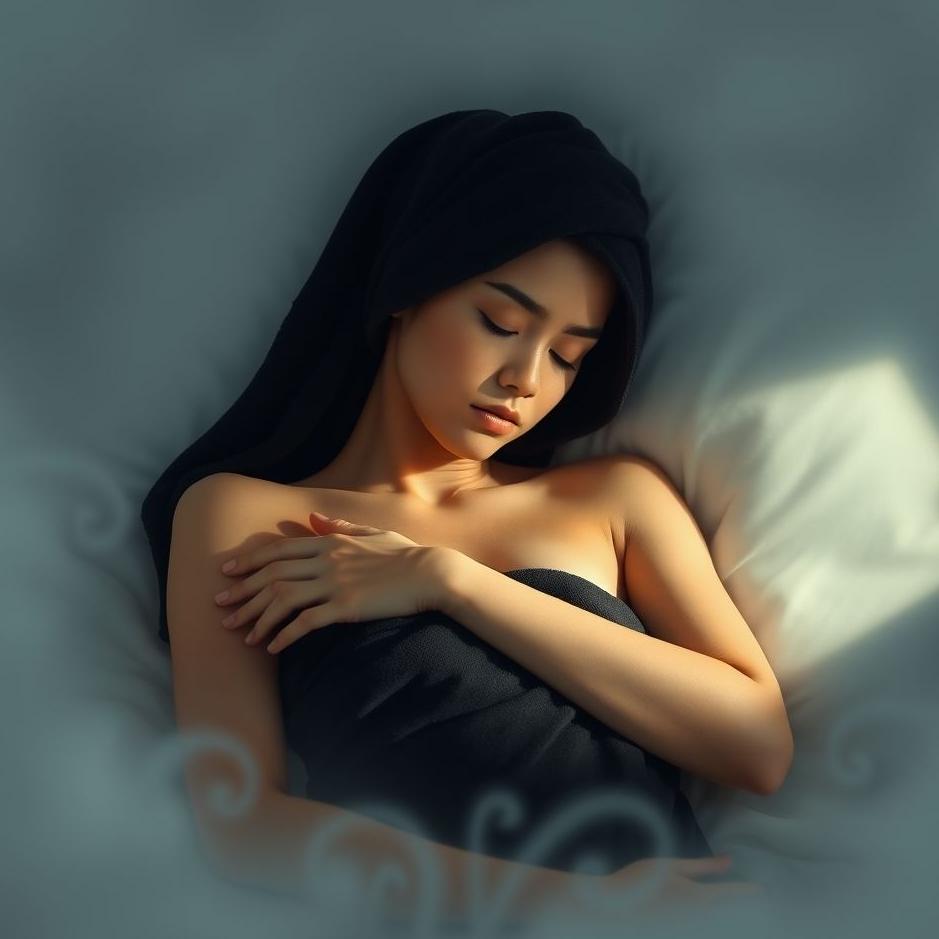 Dream : Wrapped in a black towel in a dream