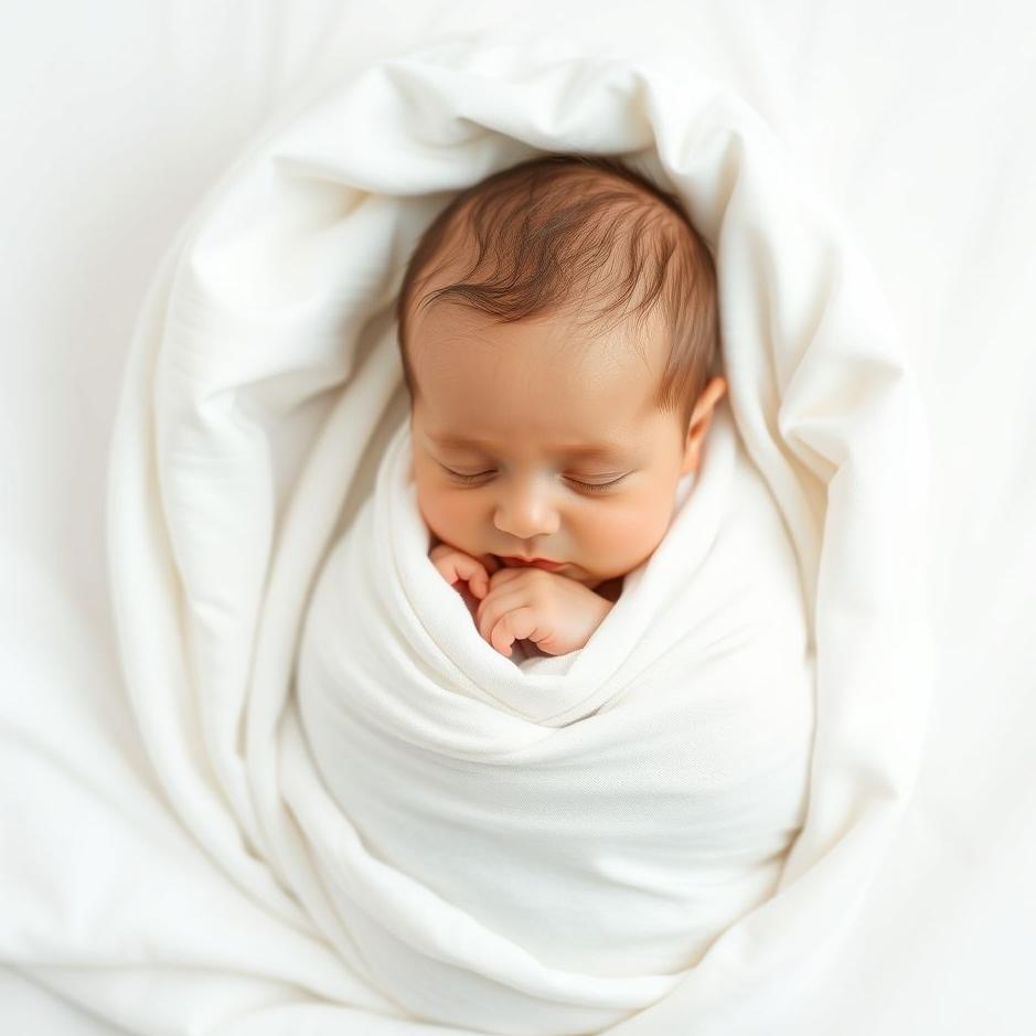 Dream : Wrapping baby in white swaddle 