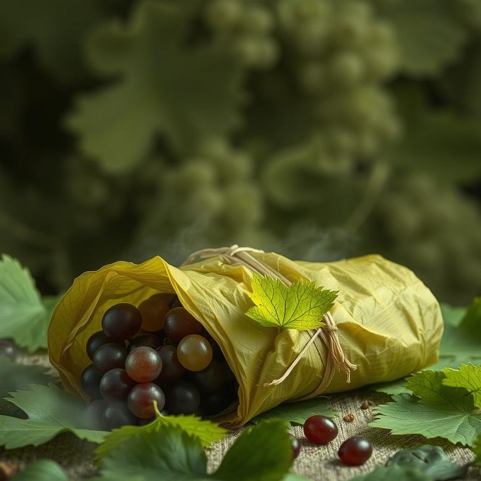 Dream : Wrapping grape leaves in a dream