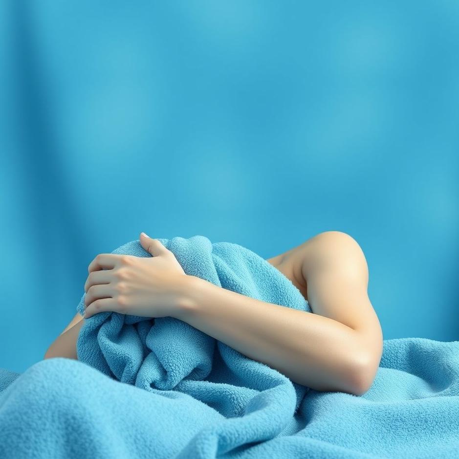 Dream : Wrapping up with a blue towel in a dream