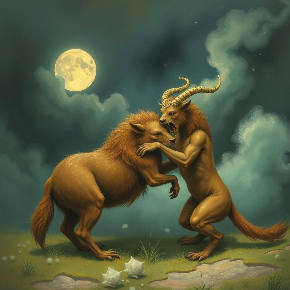 Dream : Wrestling with an animal in a dream