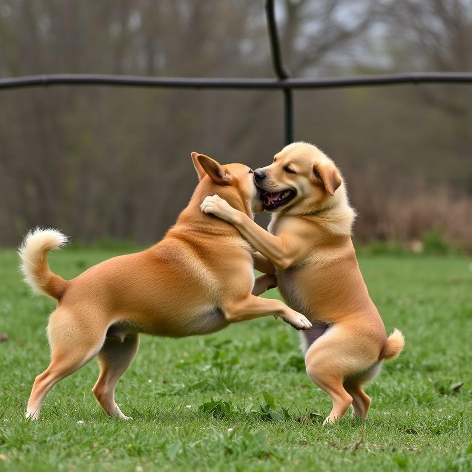 Dream : Wrestling with dogs