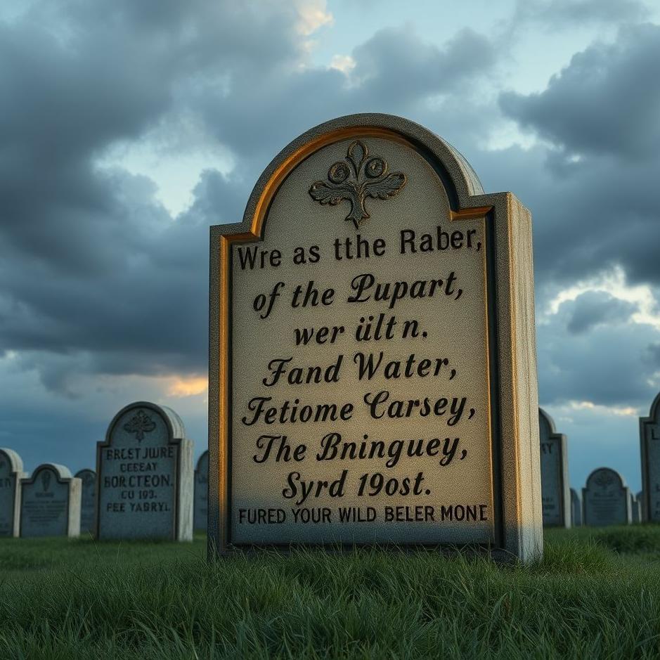 Dream : Writing on a tombstone in a dream