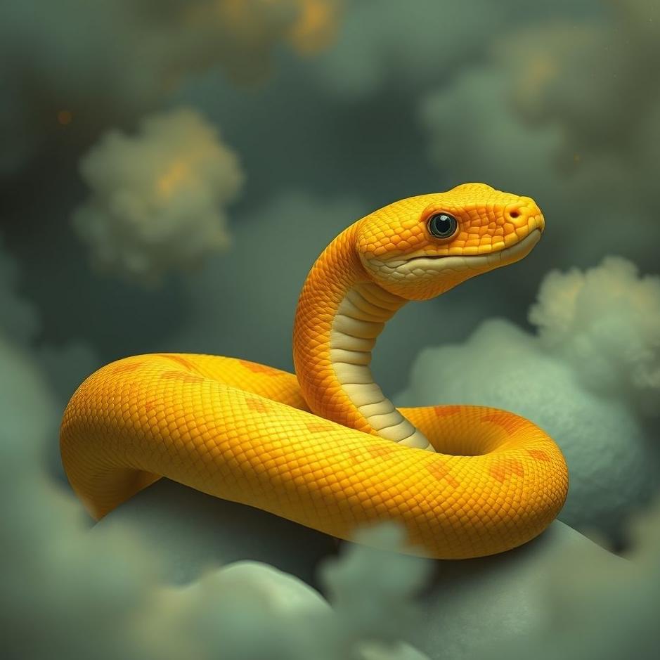 Dream : Yellow and orange snake in a dream