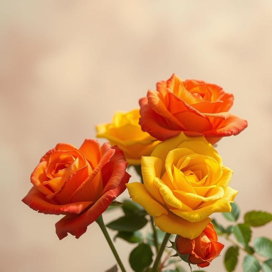 Dream : Yellow and red roses in a dream