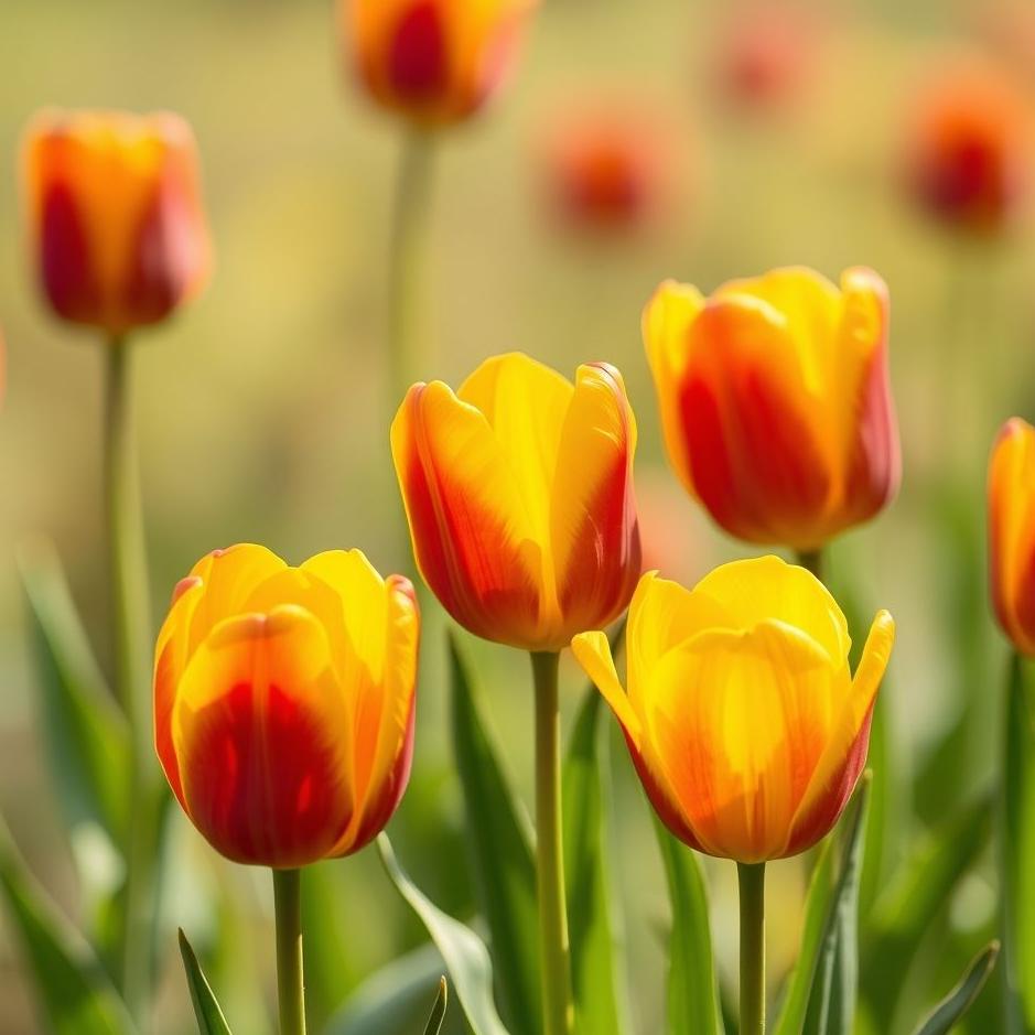 Dream : Yellow and red tulips in a dream
