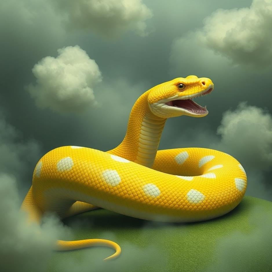 Dream : Yellow and white big snake in a dream