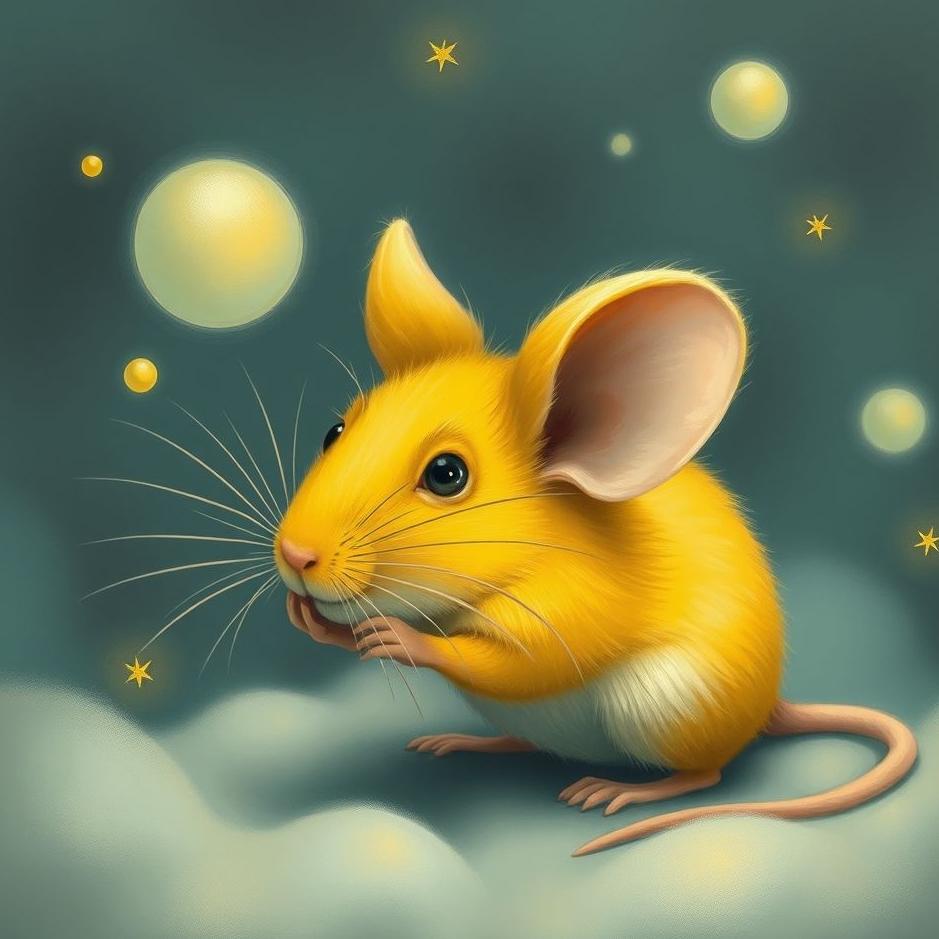 Dream : Yellow and white mouse in a dream