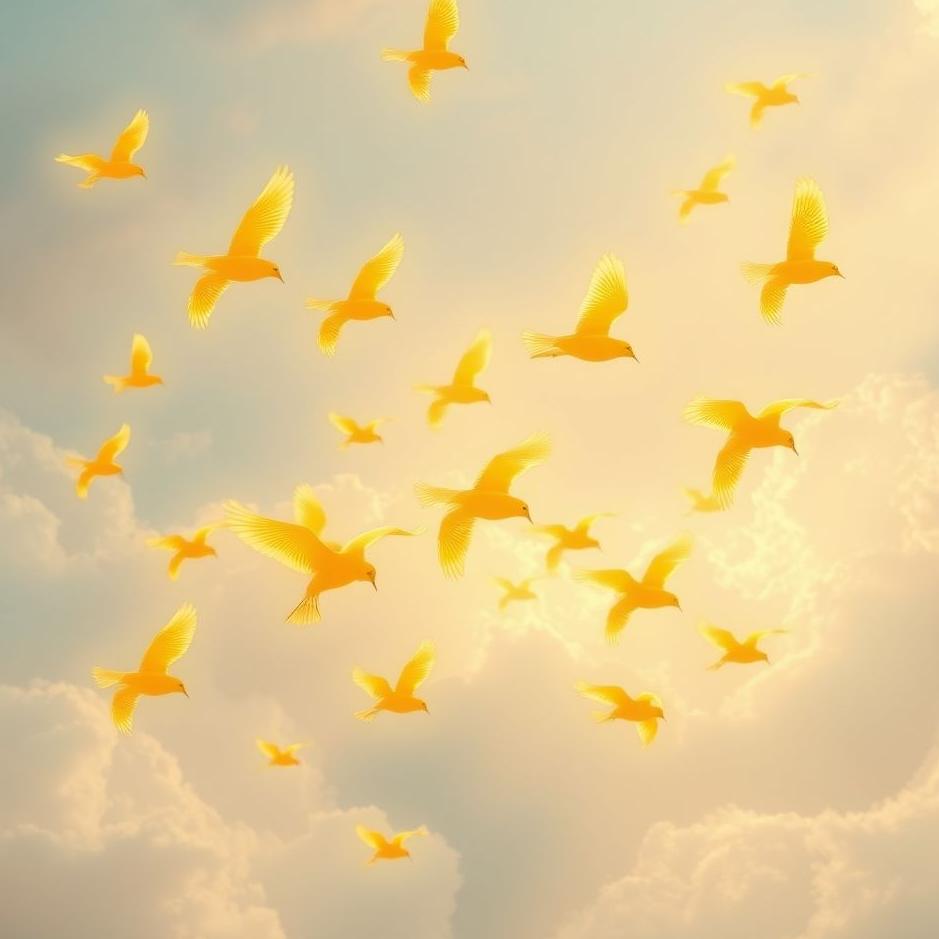 Dream : Yellow birds in a dream
