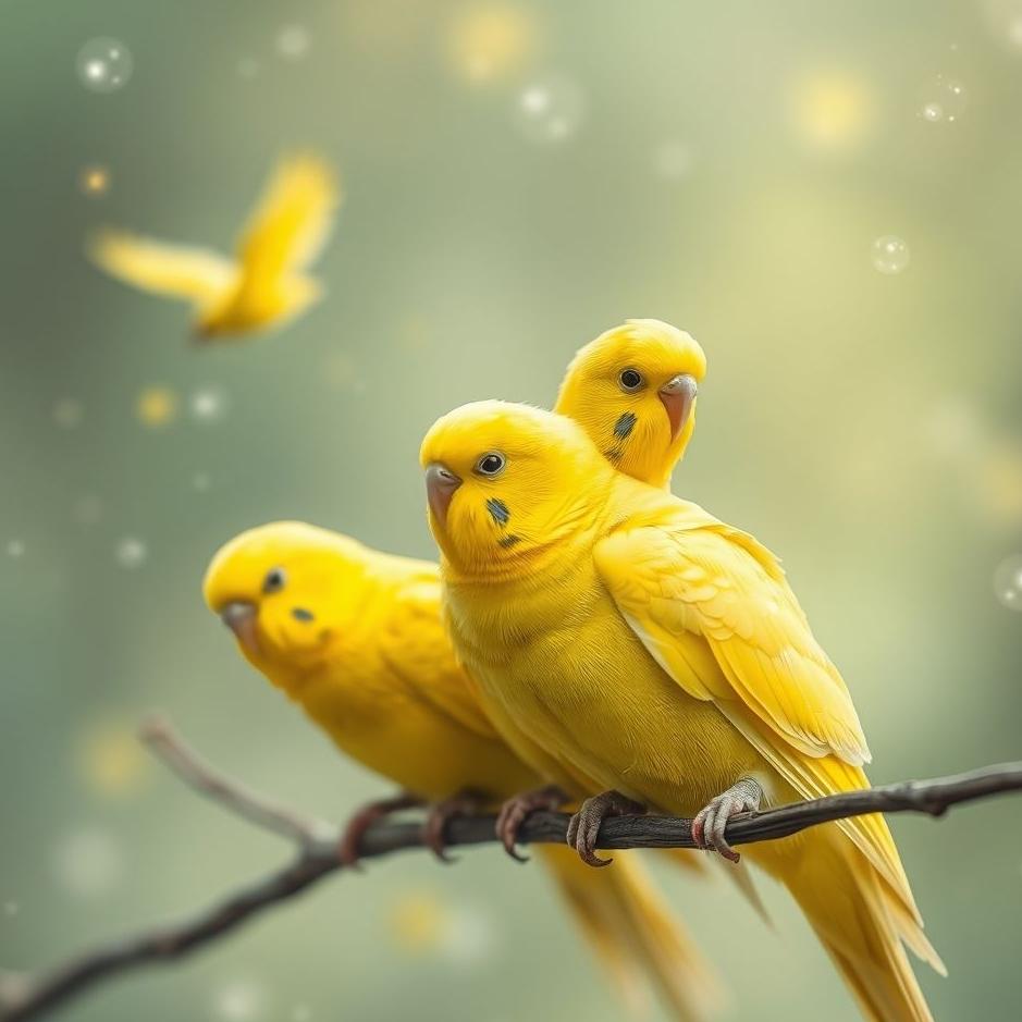 Dream : Yellow budgies in a dream